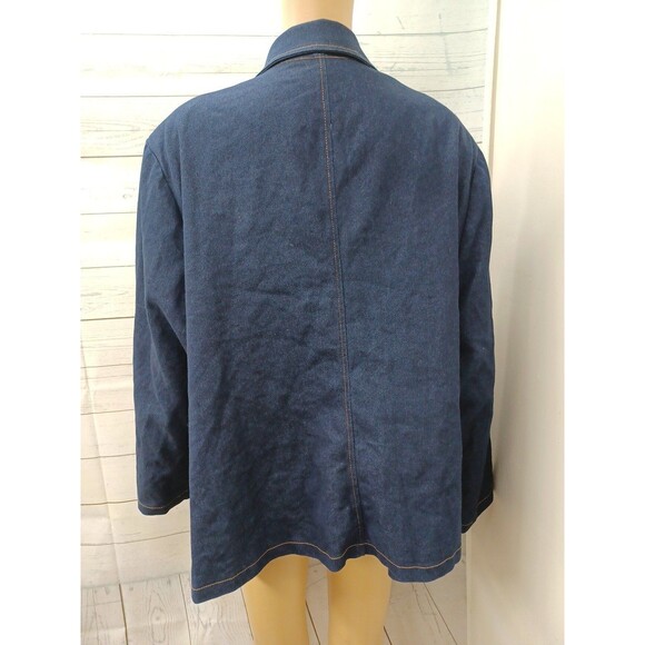 REGALIA Womens Sz 26W Blue Denim Studded Zip Front Jacket Stretch - Picture 4 of 11